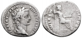 Roman Imperial
Tiberius (14-37 AD) Lugdunum
AR Denarius (19.2mm, 3.5g)
Obv: TI CAESAR DIVI-AVG F AVGVSTVS, laureate head of Tiberius right.
Rev: PONTI...