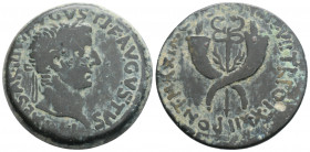 Roman Imperial 
Tiberius (14-37 AD). Commagene
AE Bronze (29.4mm, 14.6g)
Obv: TI CAESAR DIVI AVGVSTI F AVGVSTVS. Laureate head right.
Rev: PONT MAXIM ...