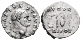 Roman Imperial
Vespasian (69-79 AD). Rome
AR Denarius (17.7mm, 3g)
Obv: IMP CAES VESP AVG P M. Laureate head right.
Rev: AVGVR / TRI POT.Augural and p...