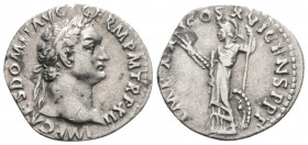 Roman Imperial
Domitian, (81-96 AD) Rome
AR Denarius (18.9mm, 3.1g)
Obv: IMP CAES DOMIT AVG GERM P M TR P XII Laureate head of Domitian to right. 
Rev...