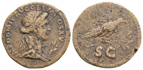 Roman Imperial
Domitian (81-96 AD) Rome 
AE Quadrans (19.9mm, 3.2g)
Obv: IMP DOMIT AVG GERM COS XV, laureate and draped bust of Apollo right; branch t...