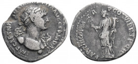 Roman Imperial
Trajan (98-117 AD) Rome
AR Denarius (19.5mm, 2.72g).
Obv: IMP CAES NER TRAIAN OPTIM AVG GERM DAC, laureate, draped bust of Trajan right...