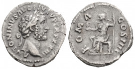 Roman Imperial
Antoninus Pius (138-161 AD) Rome.
AR Denarius (18.5mm, 2.9g)
Obv: ANTONINVS AVG PIVS P P TR P XXIII. Laureate head right.
Rev: ROMA COS...