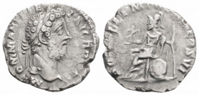 Roman Imperial
Commodus. (177-192 AD) Rome
AR Denarius (18mm, 2.1g). 
Obv: M COMM ANT P FEL AVG BRIT P P, laureate head right.
Rev: ROM FEL P M TR P X...