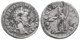 Roman Imperial
Septimius Severus (193-211 AD) Rome
AR Denarius (19.1mm, 2.60g)
Obv: L SEPT SEV AVG IMP XI PART MAX, laureate head right 
Rev: LIBERTAS...