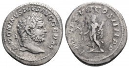 Roman Imperial
Caracalla (197-217 AD) Rome.
AR Denarius (19.3mm, 2.6g)
Obv: ANTONINVS PIVS AVG GERM - Laureate head right.
Rev: P M TR P XVII COS IIII...