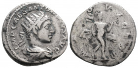 Roman Imperial
Elagabalus (218-222 AD) Rome.
AR Antoninianus (21.6mm, 4.4g)
Obv: IMP CAES ANTONINVS AVG. Radiate, draped and cuirassed bust right.
Rev...