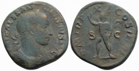 Roman Imperial
Severus Alexander (222-235 AD) Rome
AE Sestertius (30.7mm, 22.3g)
Obv: IMP ALEXANDER PIVS AVG, Laureate, draped and cuirassed bust to r...
