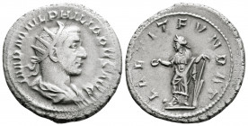 Roman Imperial
Philip I (244-249 AD) Rome 
AR antoninianus (23mm, 4.6g)
Obv: IMP M IVL PHILIPPVS AVG, radiate, draped and cuirassed bust of Philip I r...