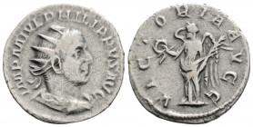 Roman Imperial
Philip I (244-249 AD) Rome
AR Antoninianus (21.3mm, 4.2g)
Obv: IMP M IVL PHILIPPVS AVG, radiate, draped and cuirassed bust of Philip I ...