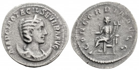 Roman Imperial
Otacilia Severa, Augusta, (244-249 AD) Rome
AR Antoninianus (23.3mm, 3.3g)
Obv: MARCIA OTACIL SEVERA AVG Diademed and draped bust of Ot...