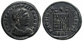 Roman Imperial
Constantine II. As Caesar, (317-337 AD) Heraclea
AE Silvered Billon (19mm, 3.2g) 
Obv: CONSTANTINVS IVN NOB C, laureate, draped and cui...