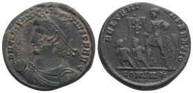 Roman Imperial
Constantius II (AD 337-361) Constantinople
BI Centenionalis (22mm, 4.93g). 
Obv: D N CONSTAN-TIVS P F AVG, pearl-diademed, draped and c...