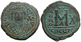 Byzantine
Mauricius Tiberius (582-602 AD) Theoupolis (Antiochia)
AE Follis (30.9mm, 12.1g)
Obv: d N MAURI C N P AUT - crowned bust of Maurice facing, ...