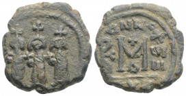 Byzantine
Heraclius, with Martina and Heraclius Constantine (610-641 AD) Kyzikos 
AE Follis (22.4mm, 6.6g)
Obv:Heraclius, in center, flanked by Martin...