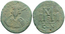 Byzantine
Constantine IV, Pogonatus (13 April 654 – 10 July 685 AD) Syracuse
AE Follis (36.3mm, 15.4g)
Obv: Helmeted and cuirassed bust facing three-q...