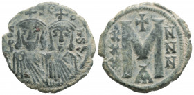 Byzantine
Leo V the Armenian, with Constantine, (813-820 AD) Constantinople
AE Follis (23.5mm, 5.2g)
Obv: LEON S C-ONST' Facing busts of Leo V, with s...