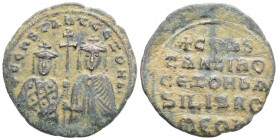 Byzantine
Constantine VII Porphyrogenitus, with Zoe (913-959 AD) Constantinople
AE Follis (26.7mm, 5.1g)
Obv: Crowned half-length figures of Constanti...