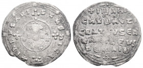 Byzantine
John I Zimisces (Tsimisces), (969-976 AD). Constantinople.
AR Miliaresion (21.5mm, 1.4g)
Obv: +IhSЧS XRI-CTЧS NICA✱ Cross potent on globe an...