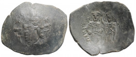 Byzantine
Manuel I Comnenus (1143-1180 AD). Constantinople mint.
 AE Aspron Trachy (30.1mm, 2.96g). 
Obv: Christ Pantocrator entrhoned facing; stars f...