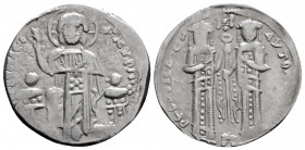 Byzantine
Andronicus II Palaeologus, with Michael IX (1282-1328 AD) Constantinople
AR Basilikon (21.4mm, 2.15g)
Obv: KYPIE BOHΘEI / IC - XC Christ Pan...