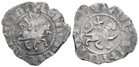 Medieval
ARMENIA. Levon II (1270-1289 AD)
AR Tram (23.1mm, 1.9g)
Obv: Levon, with head facing and holding patriarchal cross, on horse prancing right; ...
