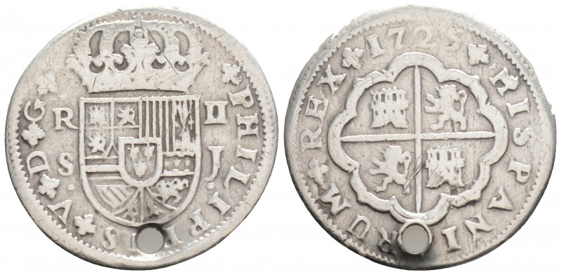 Medieval
SPAIN, Philip V. (1700-1746 AD) Seville
AR 2 Reales (27.4mm, 4.6g)
Obv:...