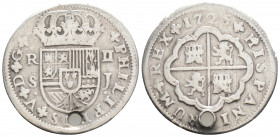 Medieval
SPAIN, Philip V. (1700-1746 AD) Seville
AR 2 Reales (27.4mm, 4.6g)
Obv: Crowned royal coat-of-arms; S and J across field.
Rev: Coat-of-arms o...