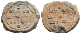 Byzantine Lead Seal (6th-8th Centuries)
Obv: Large cruciform monogram 
Rev:Large cruciform monogram 
(7.3g, 23.5mm Diameter)