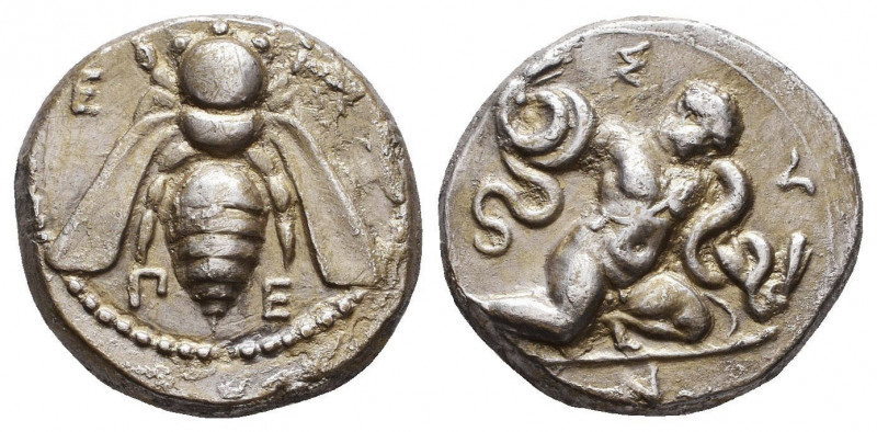 IONIA, Ephesos. Symmachy coinage. Circa 405/4 BC. AR Tridrachm . The Herakliskos...