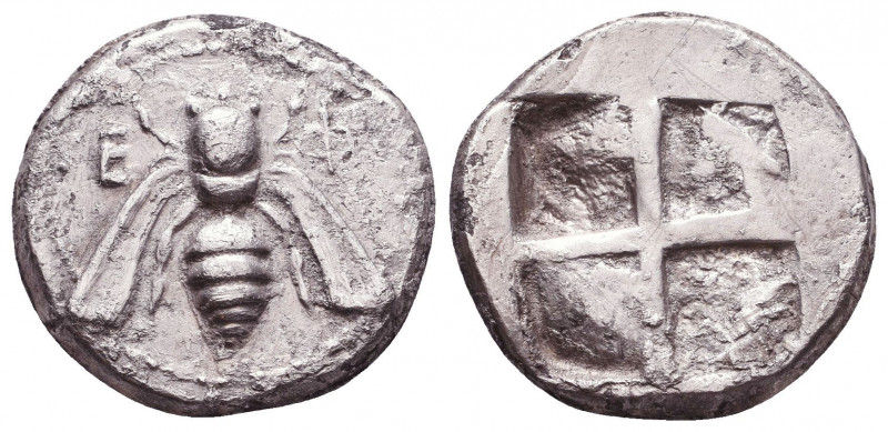 IONIA, Ephesos. Circa 420-400 BC. AR . Bee / Quadripartite incuse square. Refere...