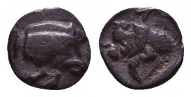 Greek AR Obol. 4-5th century BC. Reference: Condition: Very Fine

 Weight: 0,2 gr Diameter: 5,9 mm