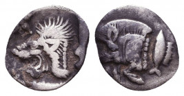 Greek AR Obol. 4-5th century BC. Reference: Condition: Very Fine

 Weight: 0,3 gr Diameter: 9,6 mm