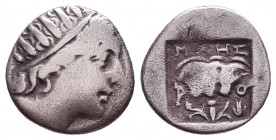 Rhodos, Caria. AR. c. 88-84 BC. Reference: Condition: Very Fine 

 Weight: 1,8 gr Diameter: 12,9 mm