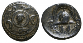 Kings of Macedon. Alexander III. "the Great" (336-323 BC). Ae Reference: Condition: Very Fine 

 Weight: 2,5 gr Diameter: 14,5 mm