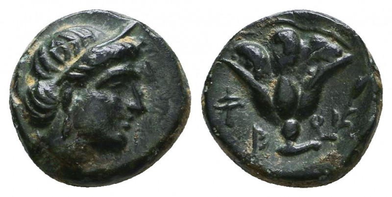 ISLANDS OFF CARIA, Rhodos. Rhodes. Circa 88-85 BC. AE Reference: Condition: Very...