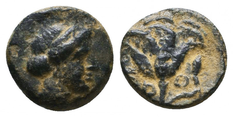 ISLANDS OFF CARIA, Rhodos. Rhodes. Circa 88-85 BC. AE Reference: Condition: Very...