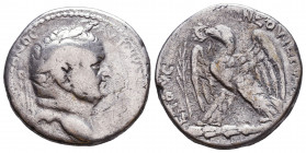SELEUCIS & PIERIA. Antioch. Vespasian (69-79). Tetradrachm. Obv: AYTOKPAT KAIΣA OVEΣΠAΣIANOY. Laureate head right. Rev: ETOYΣ Γ IEPOY. Eagle standing ...