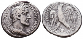 CILICIA, Mopsouestia-Mopsos. Antoninus Pius. AD 138-161. AR Tetradrachm. Bareheaded and draped bust right / Eagle standing facing, head and tail right...