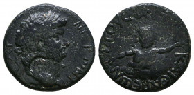 Nero (54-68). Cilicia, Anazarbus-Caesarea. Ae. Laureate head r.; c/m on neck: head r. R/ River-god swimming r. RPC I 4063 Condition: Very Fine 

 We...