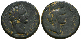 CILICIA, Anazarbus. Domitian, with Domitia. AD 81-96. Æ Reference: Condition: Very Fine 

 Weight: 13,90 Diameter: 26,1