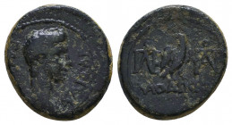 Phrygia, Laodicea ad Lycum. Gaius Caesar. 20 B.C. - A.D. 4 AE hemiassarion Reference: Condition: Very Fine 

 Weight: 3,6 gr Diameter: 16,4 mm
