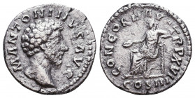 Marcus Aurelius, as Caesar AD 139-161. Denarius AR Reference: Condition: Very Fine

 Weight: 2,4 gr Diameter: 17,2 mm