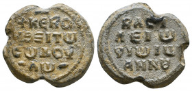 Byzantine Lead Seals, 7th - 13th Centuries. Reference: Condition: Very Fine 

 Weight: 7,7 gr Diameter: 20,8 mm
