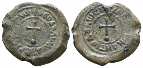 Byzantine Lead Seals, 7th - 13th Centuries. Reference: Condition: Very Fine 

 Weight: 14,6 gr Diameter: 26,5 mm