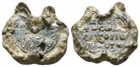 Byzantine Lead Seals, 7th - 13th Centuries. Reference: Condition: Very Fine 

 Weight: 9 gr Diameter: 20,7 mm