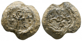 Byzantine Lead Seals, 7th - 13th Centuries. Reference: Condition: Very Fine 

 Weight: 13,9 gr Diameter: 21,8 mm