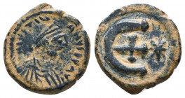 Justinian I AD 527-565. Pentanummium Æ Reference: Condition: Very Fine

 Weight: 2,6 gr Diameter: 16,4 mm