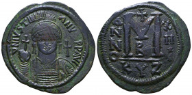 Justinian I AD 527-565. Æ Follis Reference: Condition: Very Fine

 Weight: 21,5 gr Diameter: 42,1 mm