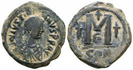 Justinian I AD 527-565. Æ Follis Reference: Condition: Very Fine

 Weight: 16,6 gr Diameter: 32 mm